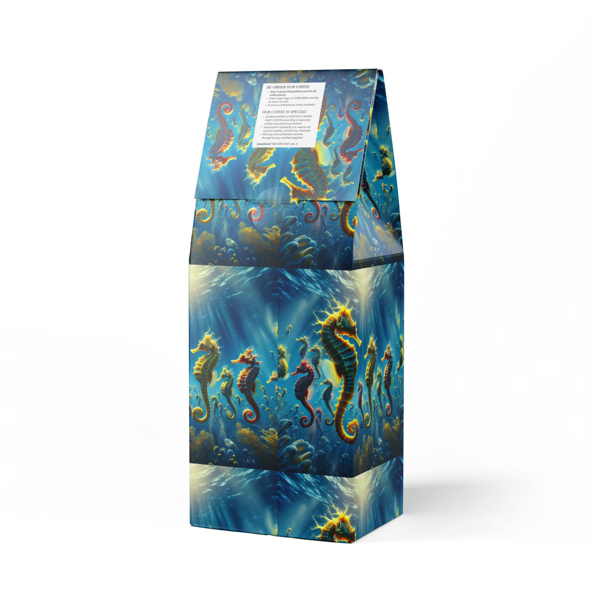 Midnight Surf Blend™ (Medium-Dark Roast) Specialty Grade Craft Coffee / Seahorse Party