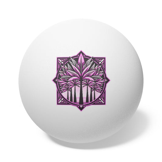 Tropical Paradise Ping Pong Balls - 6 Pack with Deco Palm Pink