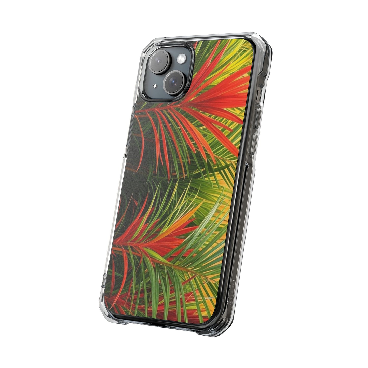 Red Flame Palm Magnetic Clear Phone Case, Many Models
