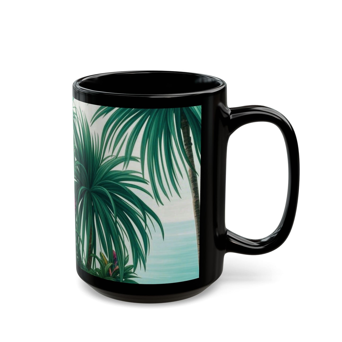 Black Coffee Mug - Tiny Palm Island