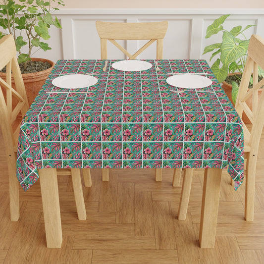 Hibiscus Pink ~ Square Tablecloth, 55" x 55"