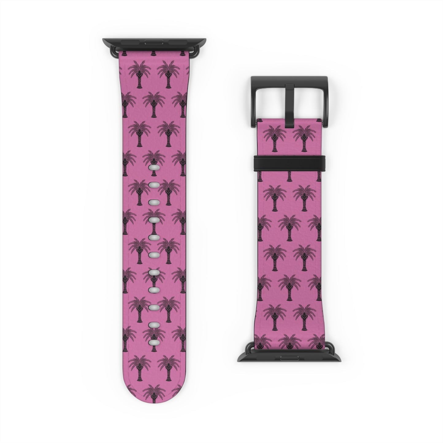 Watch Band - Art Deco Palm, Repeat Light Pink