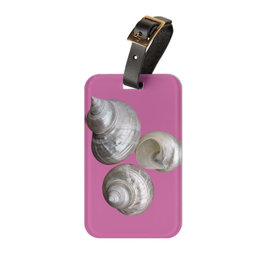 Luggage Tag - White Nautilus Trio, lt. pink