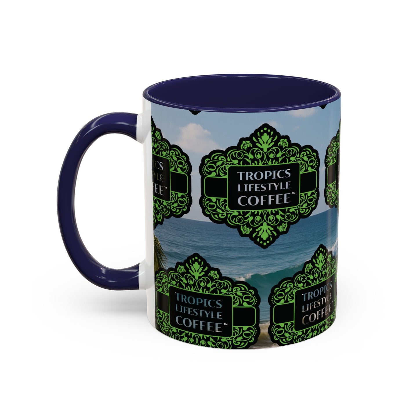Accent Coffee Mug (11, 15oz), 8 Colors - Tropics Lifestyle Coffee, Meet You There