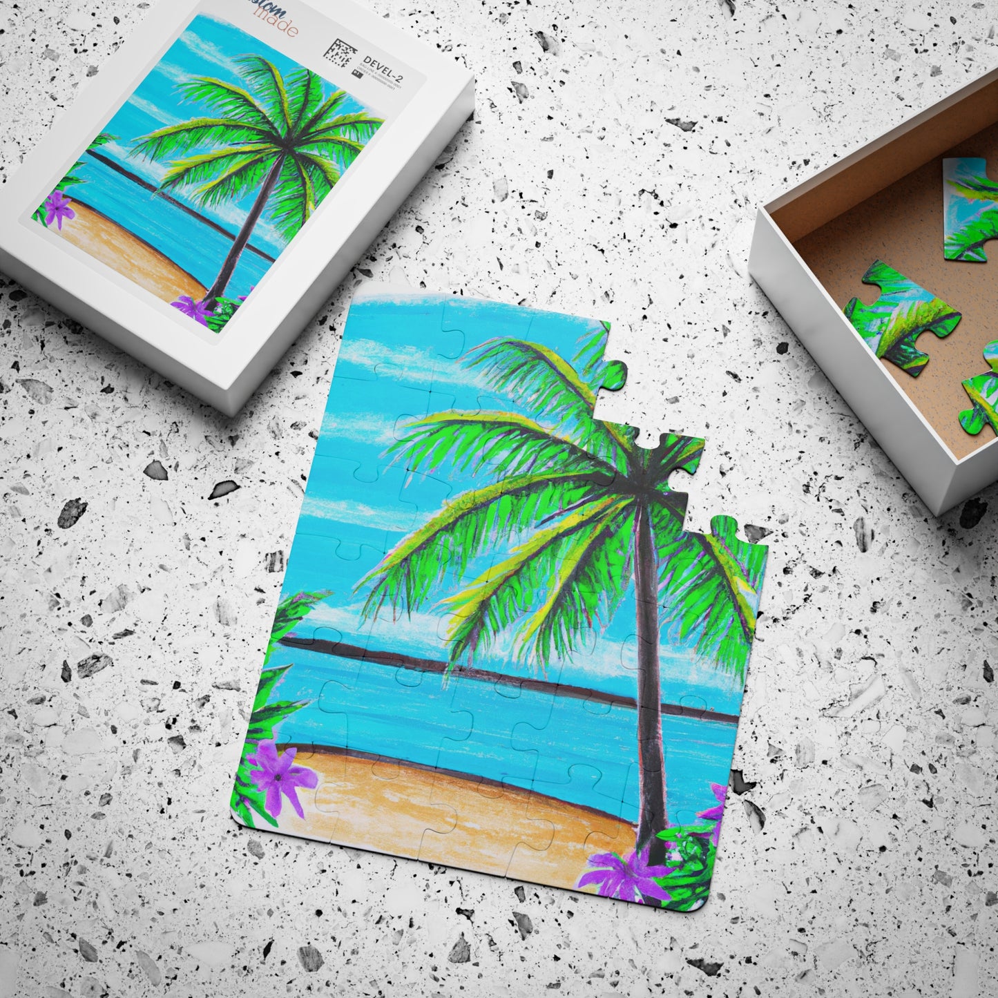 Tropical Kids' Puzzle, 2 Styles - 30-Piece Puzzle for Fun and Learning / Calm Beach