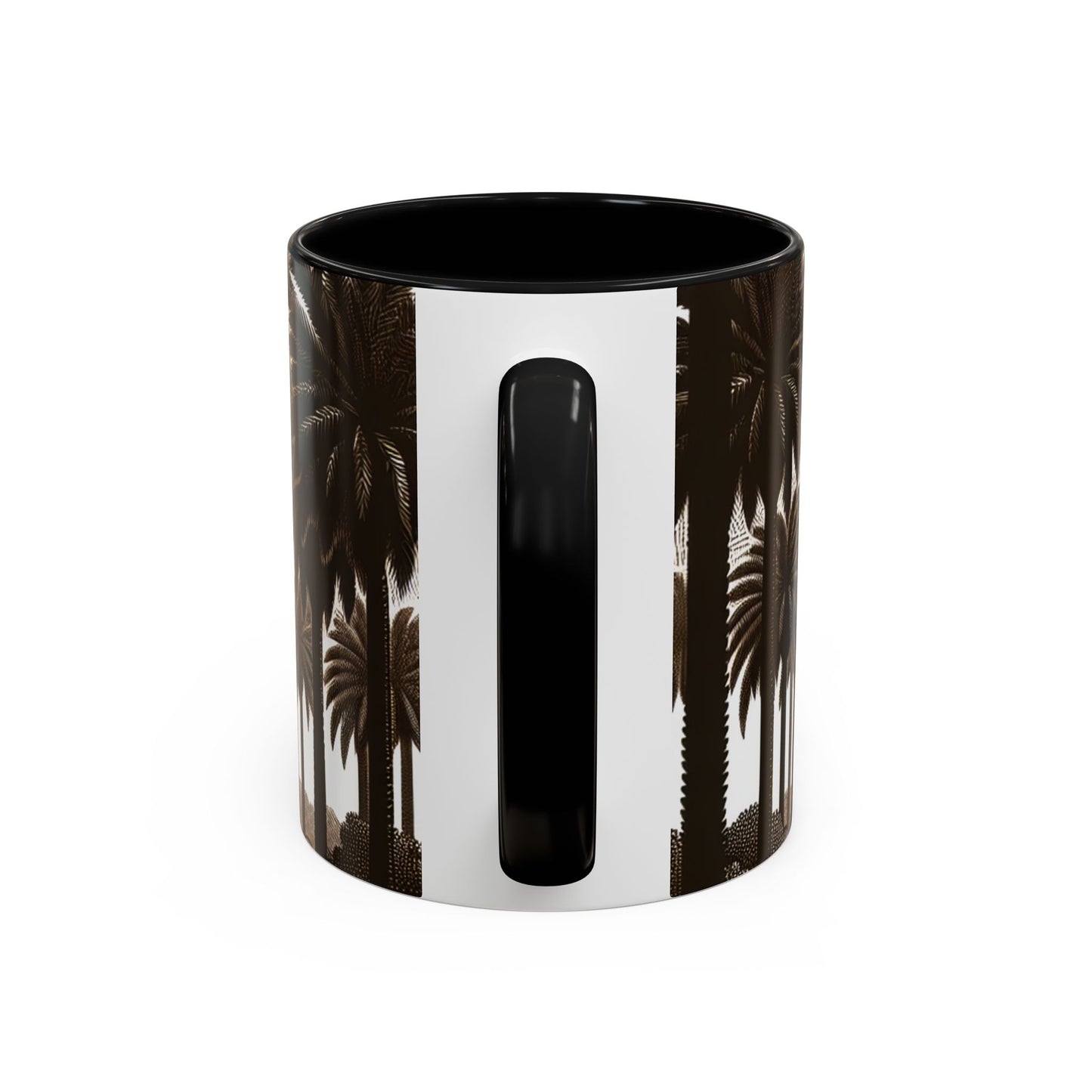 Accent Coffee Mug (11, 15oz) - Woodcut Palm Grove