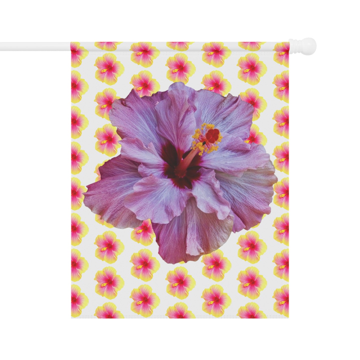 Tropical Garden Flag - Perfect for Outdoor Decor / Hibiscus Purple/Yellow Mix
