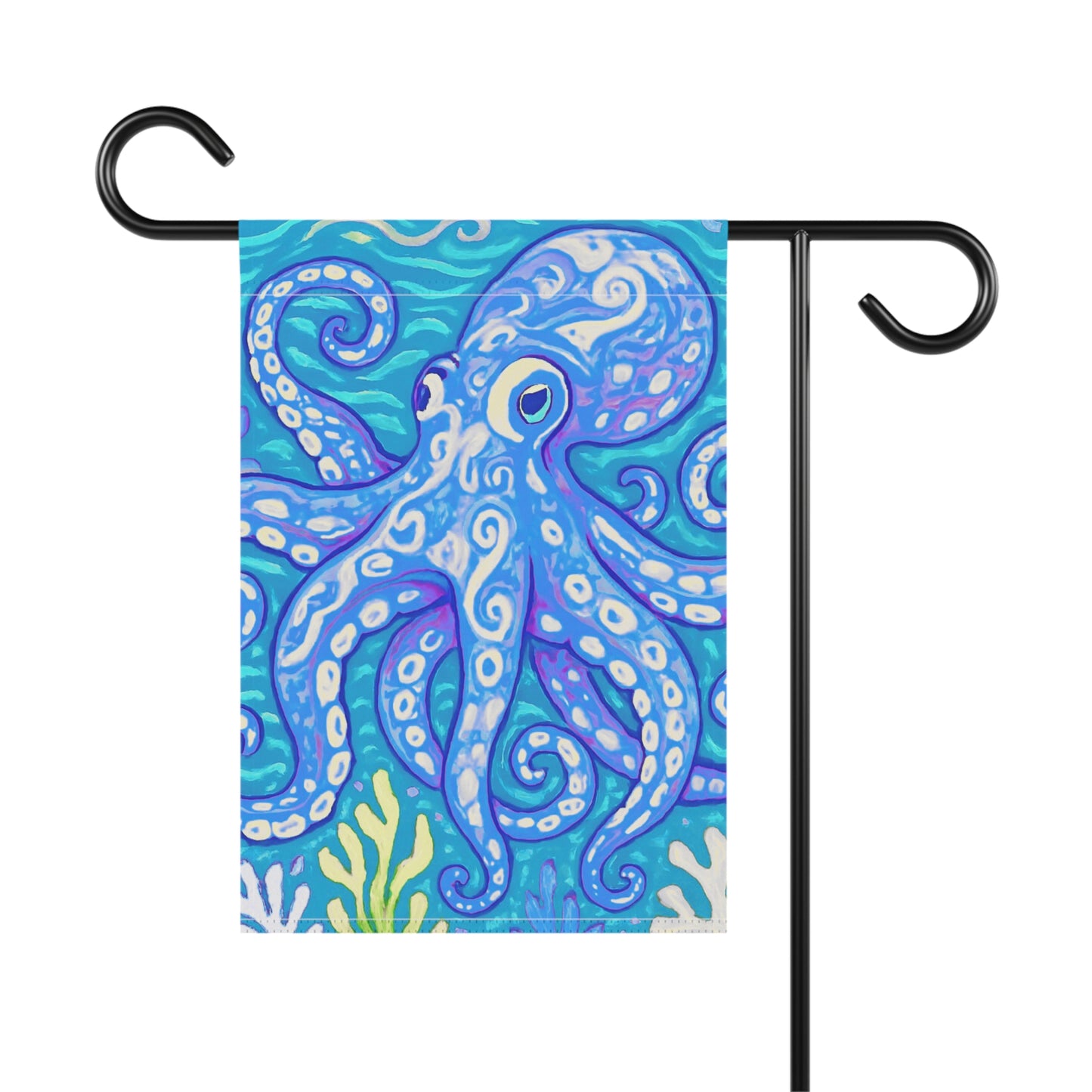 Tropical Garden Flag - Perfect for Outdoor Decor / Octopus Kraken Joe, Blue