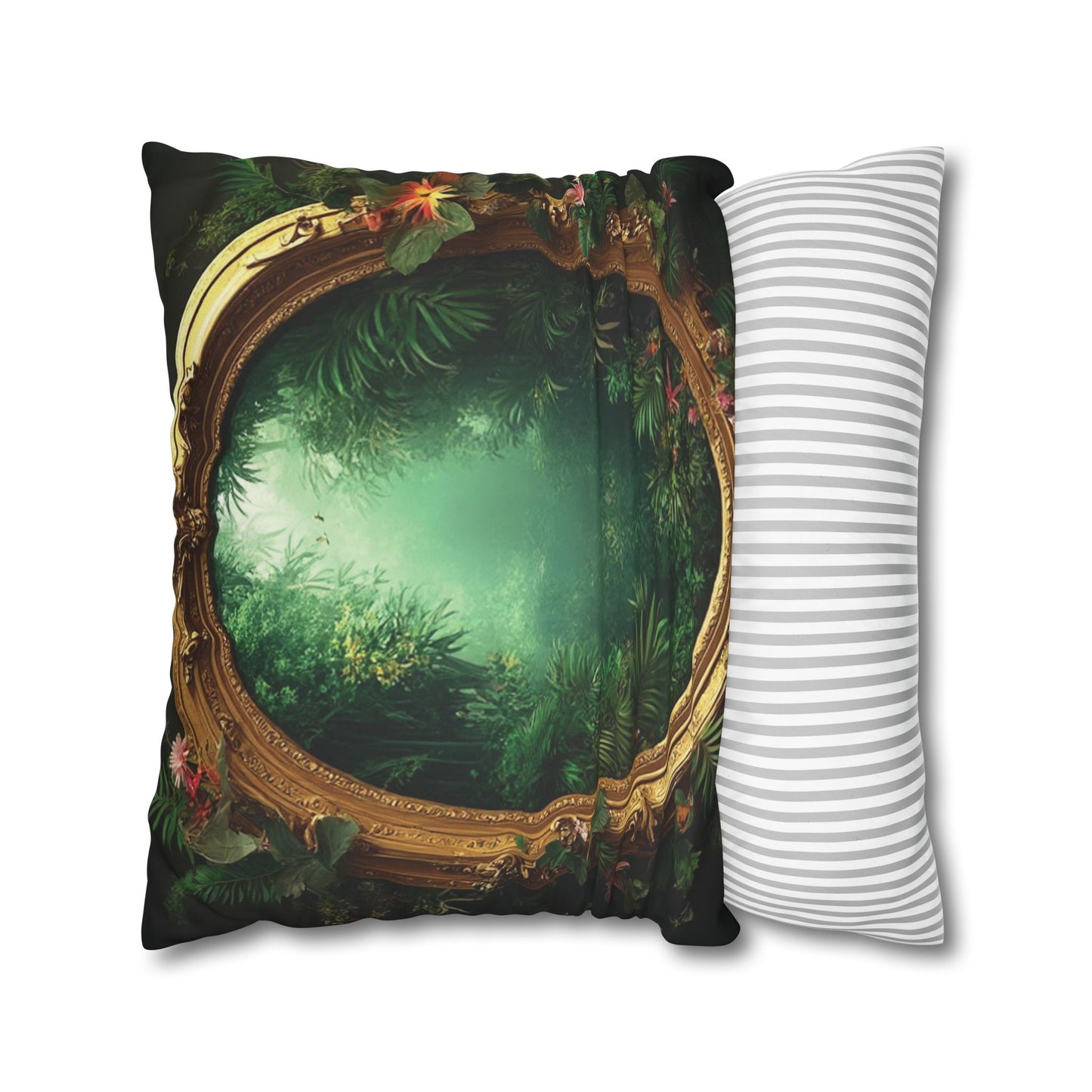 Faux Suede Square Pillowcase - Golden Portal to Paradise