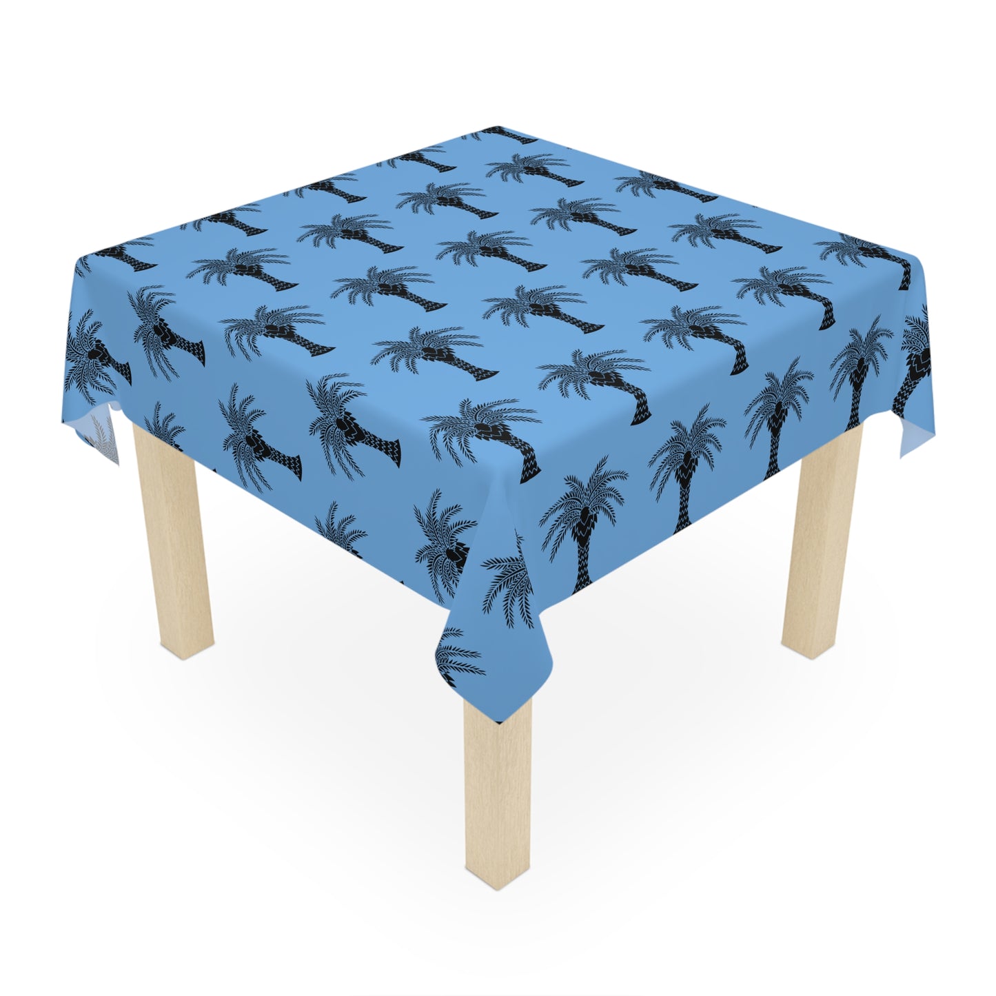 Palm Glory/Lt. Blue ~ Square Tablecloth, 55" x 55"