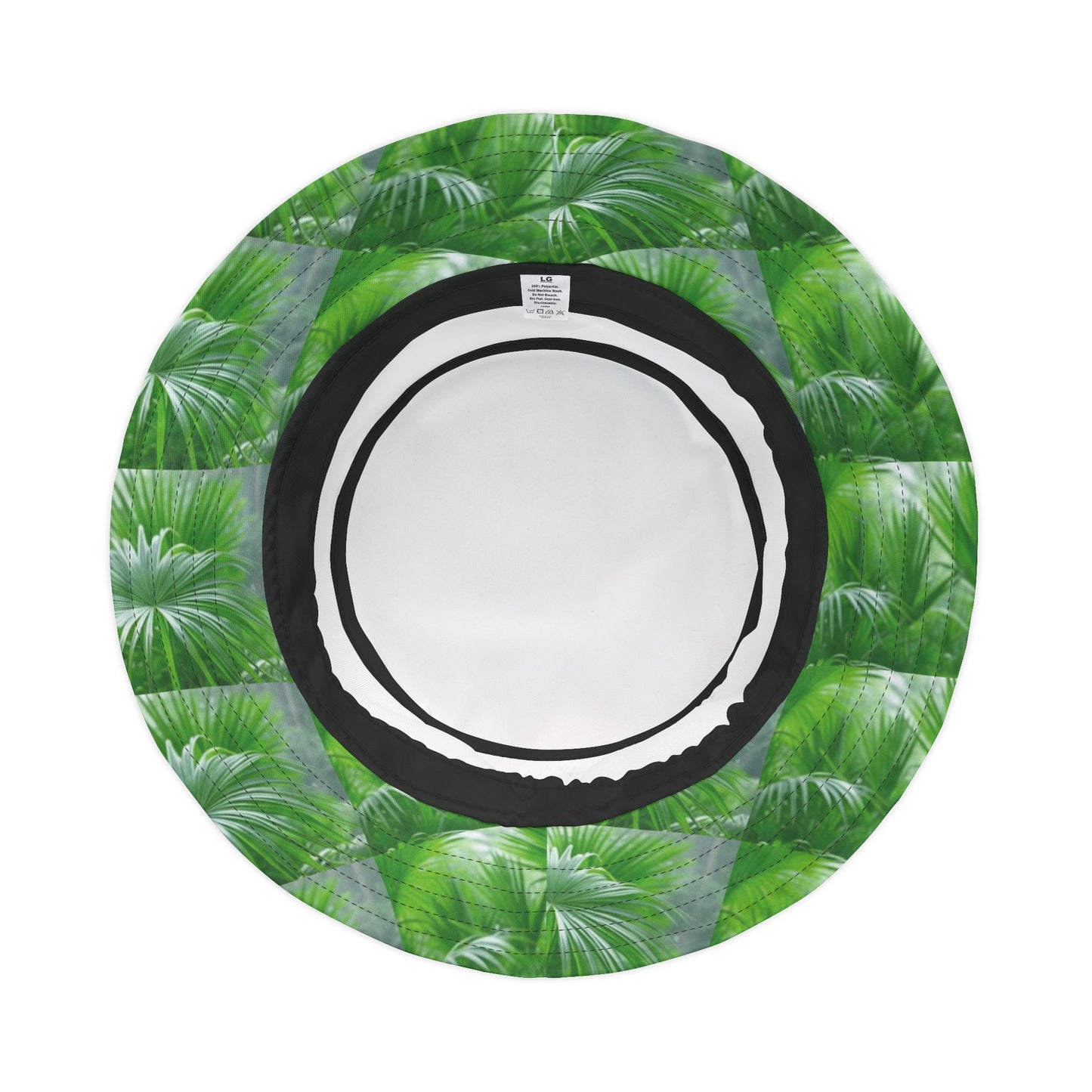 Tropical Polyester Bucket Hat, 2 Sizes - Young Palms/White