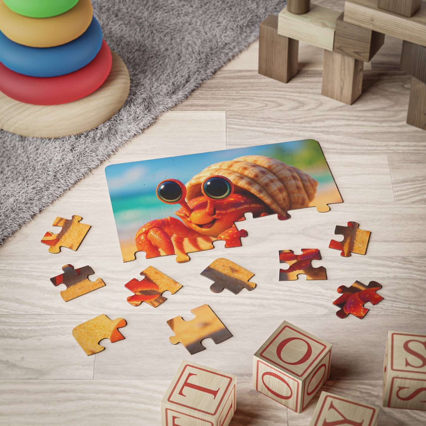 Tropical Kids' Puzzle - 30-Piece Puzzle for Fun and Learning / Baby Hermit Crab