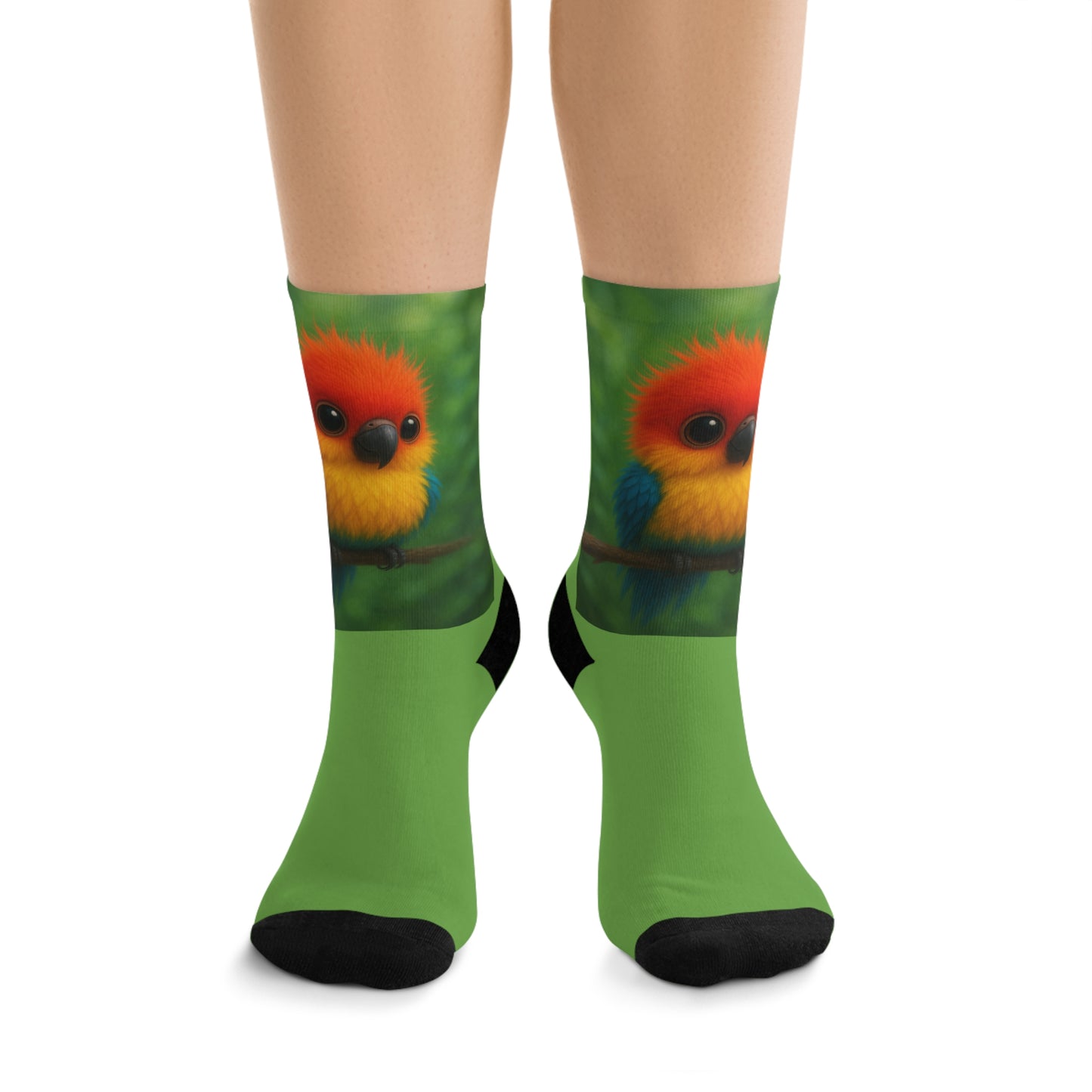 Recycled Poly Socks, Baby Parrot/Lt. Green