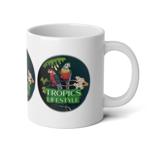Jumbo Mug, 20oz, Tropics Lifestyle Parrots | Tropical Coffee Cup
