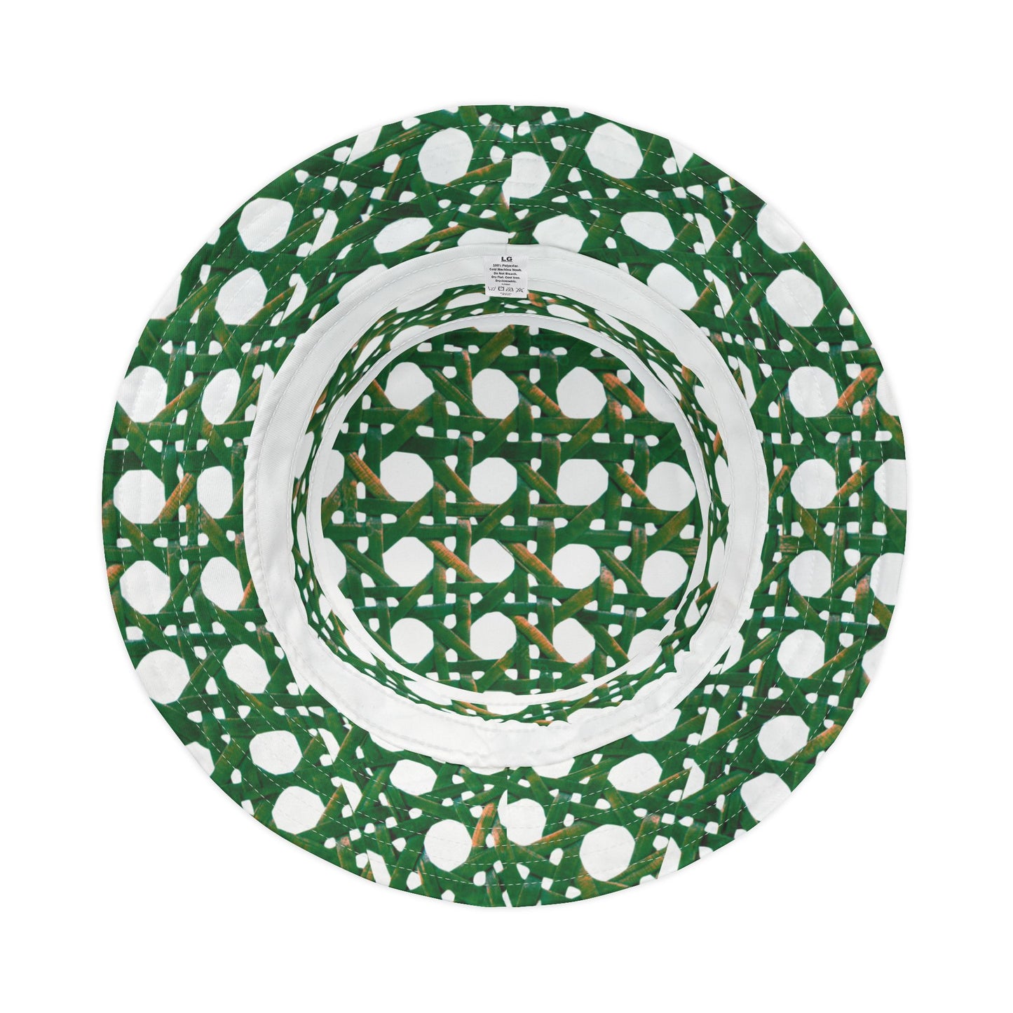 Green Wicker / Polyester Bucket Hat for Beach Lovers