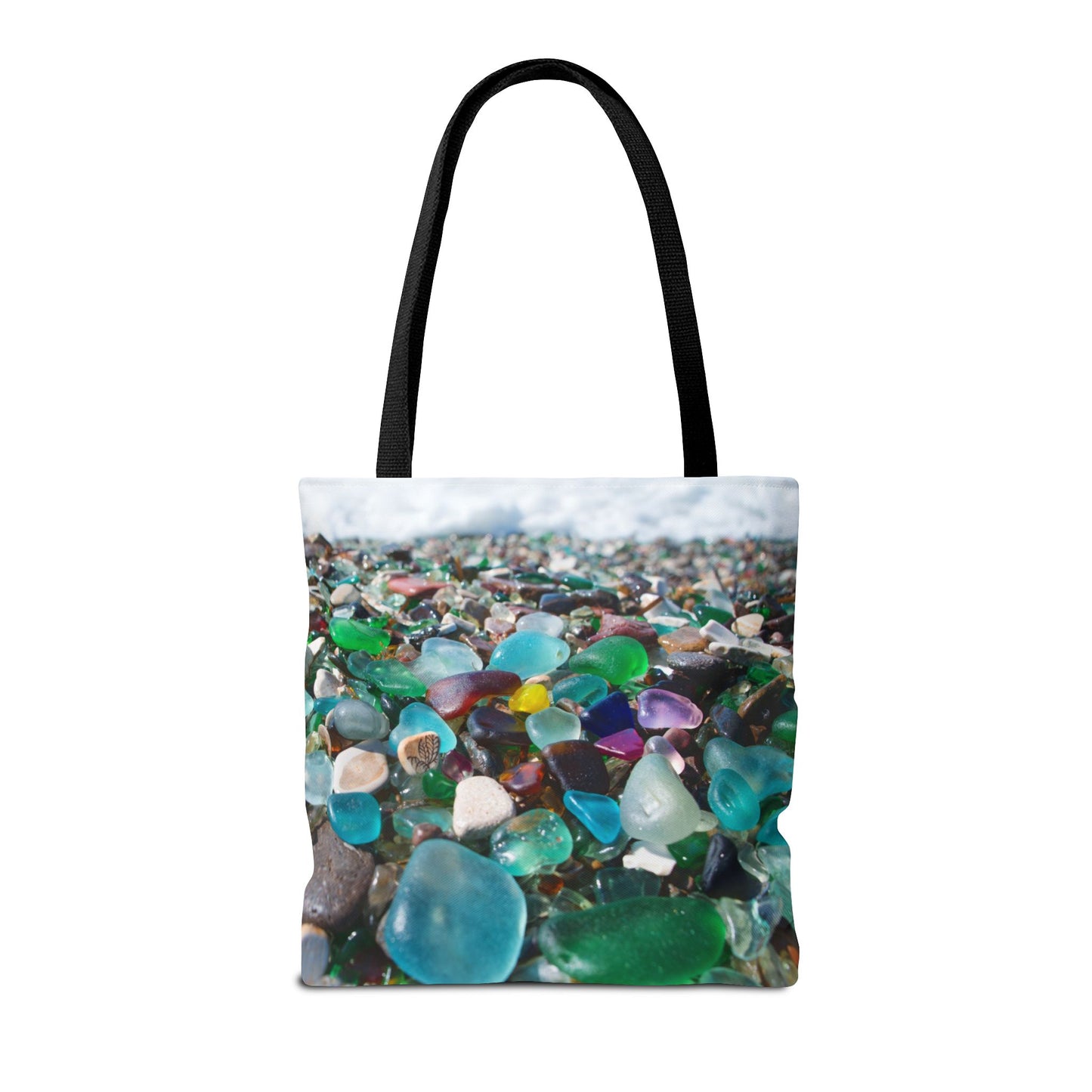 Beach Glass Tote Bag - Colorful Coastal Design, 3 Sizes