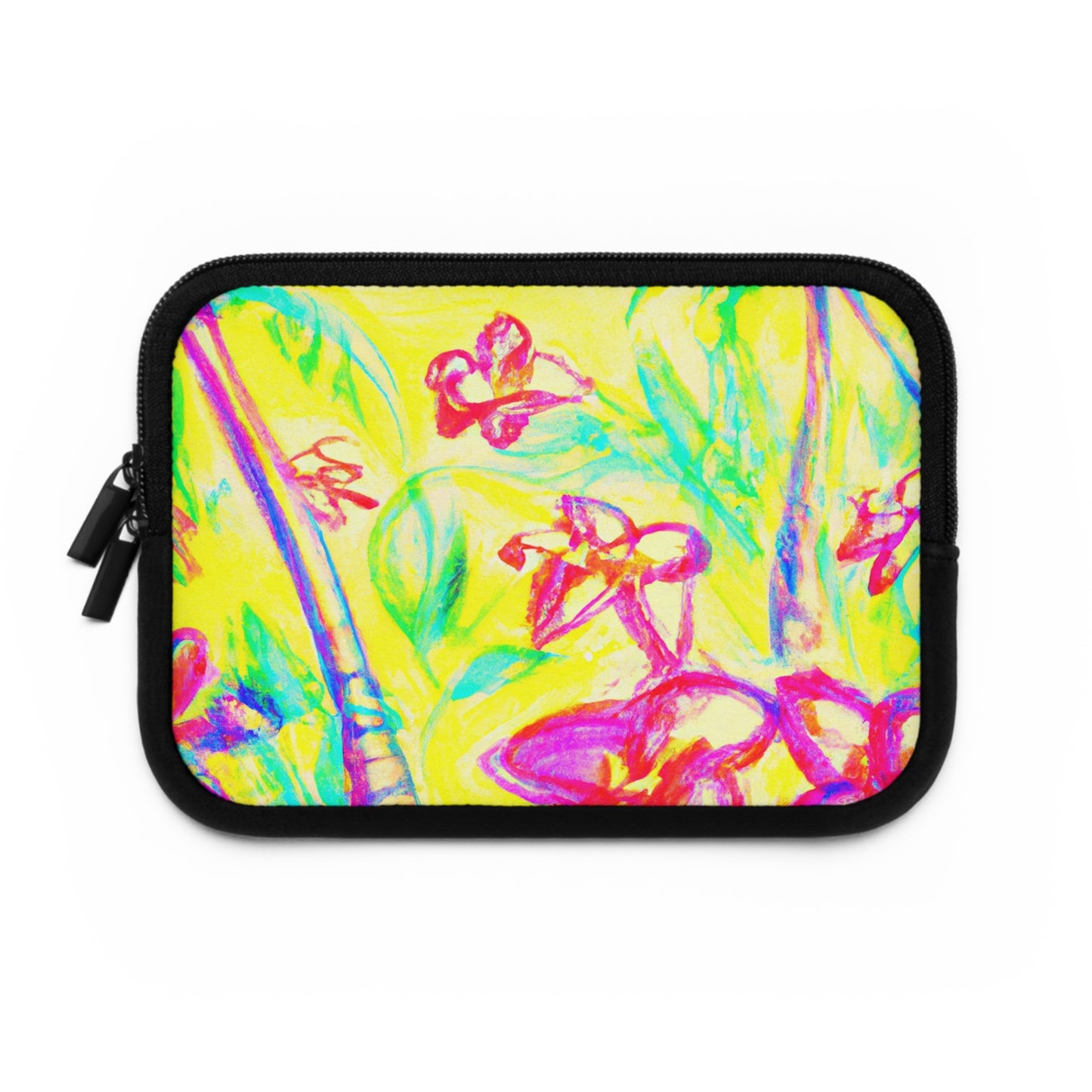 Tropical Laptop Sleeve, 5 Sizes - Perfect for Beach Lovers & Students / Tropical Doodles, Yellow
