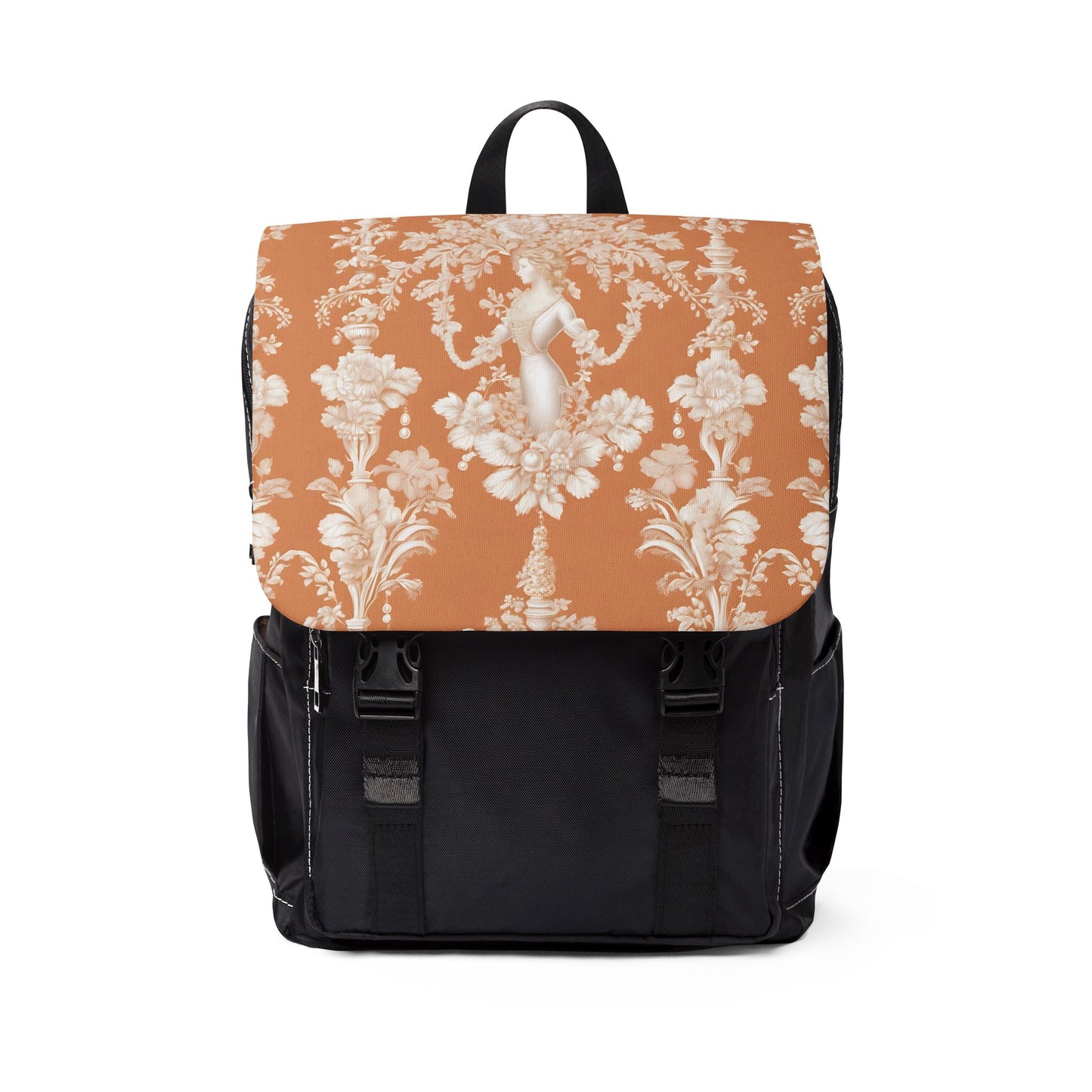 Tropical Casual Backpack - Perfect for Everyday Adventures / Pearl Lady Toile, Melon