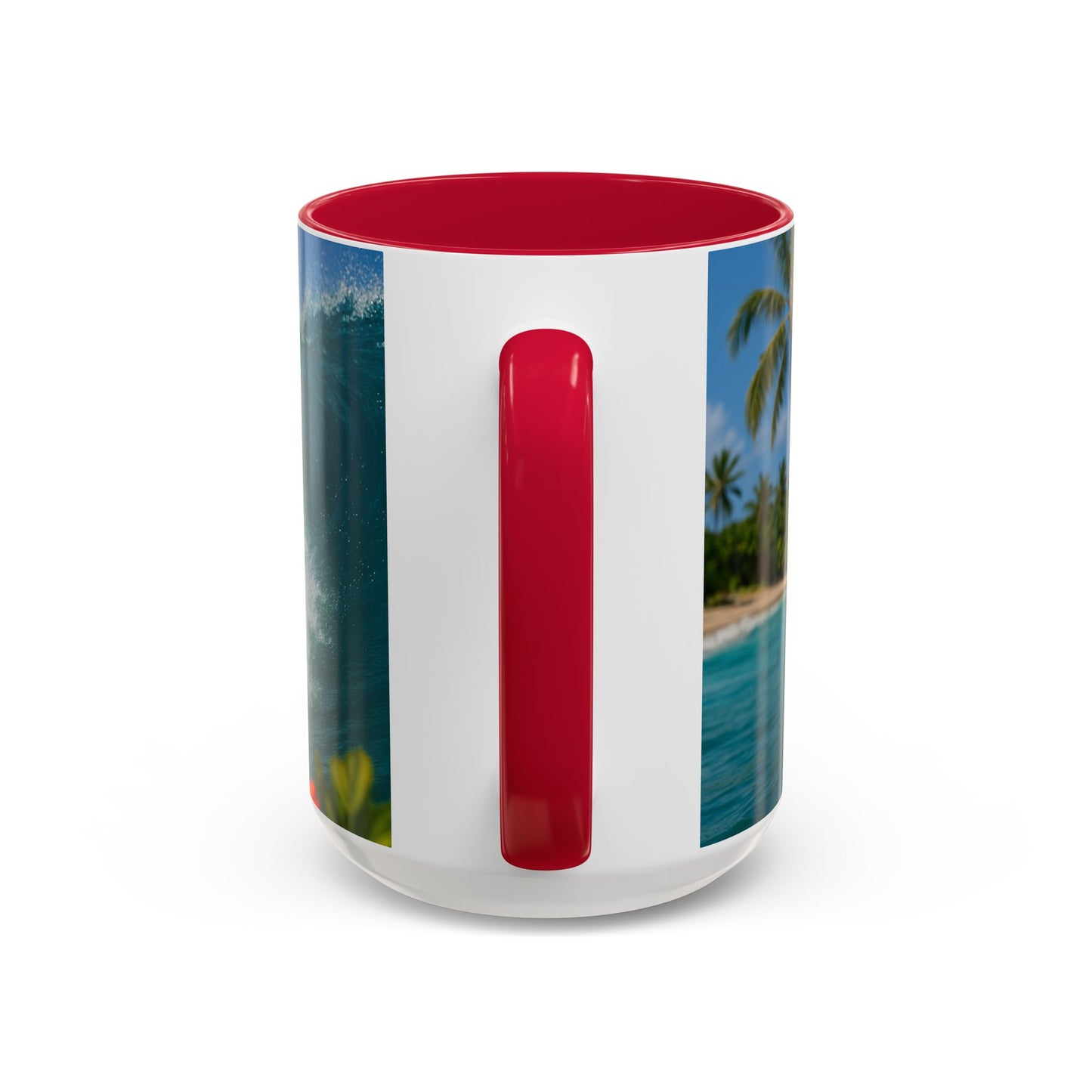Vibrant Beach Coffee Mug - 11oz & 15oz / Puppy Ariel the Dog Surfer