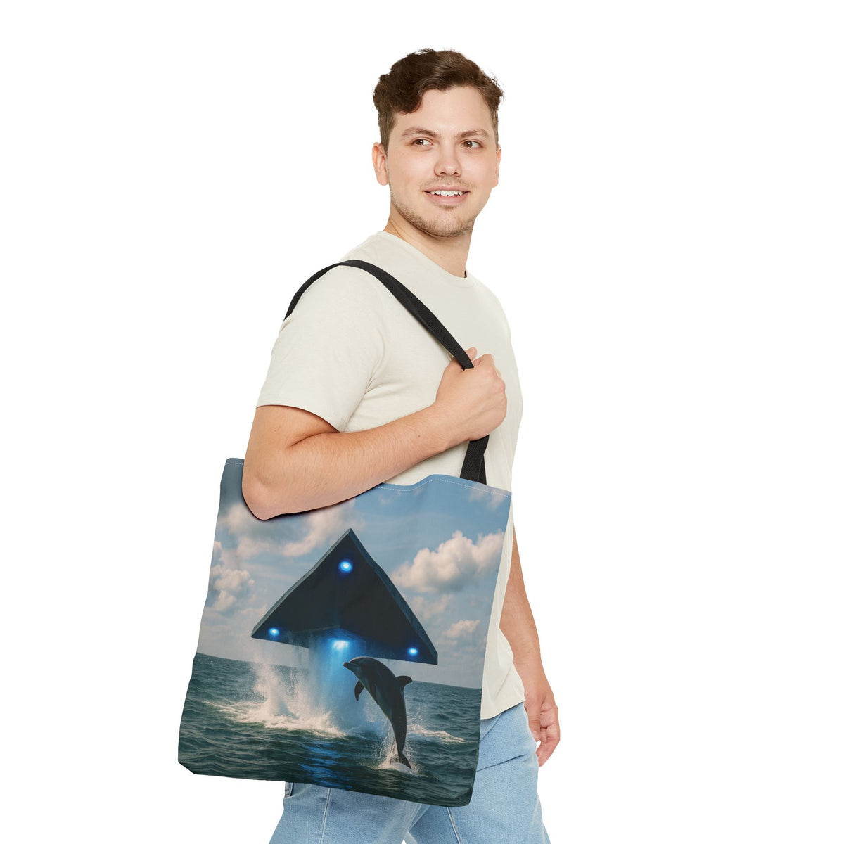 UFO and Dolphiin Tote Bag - 3 Sizes