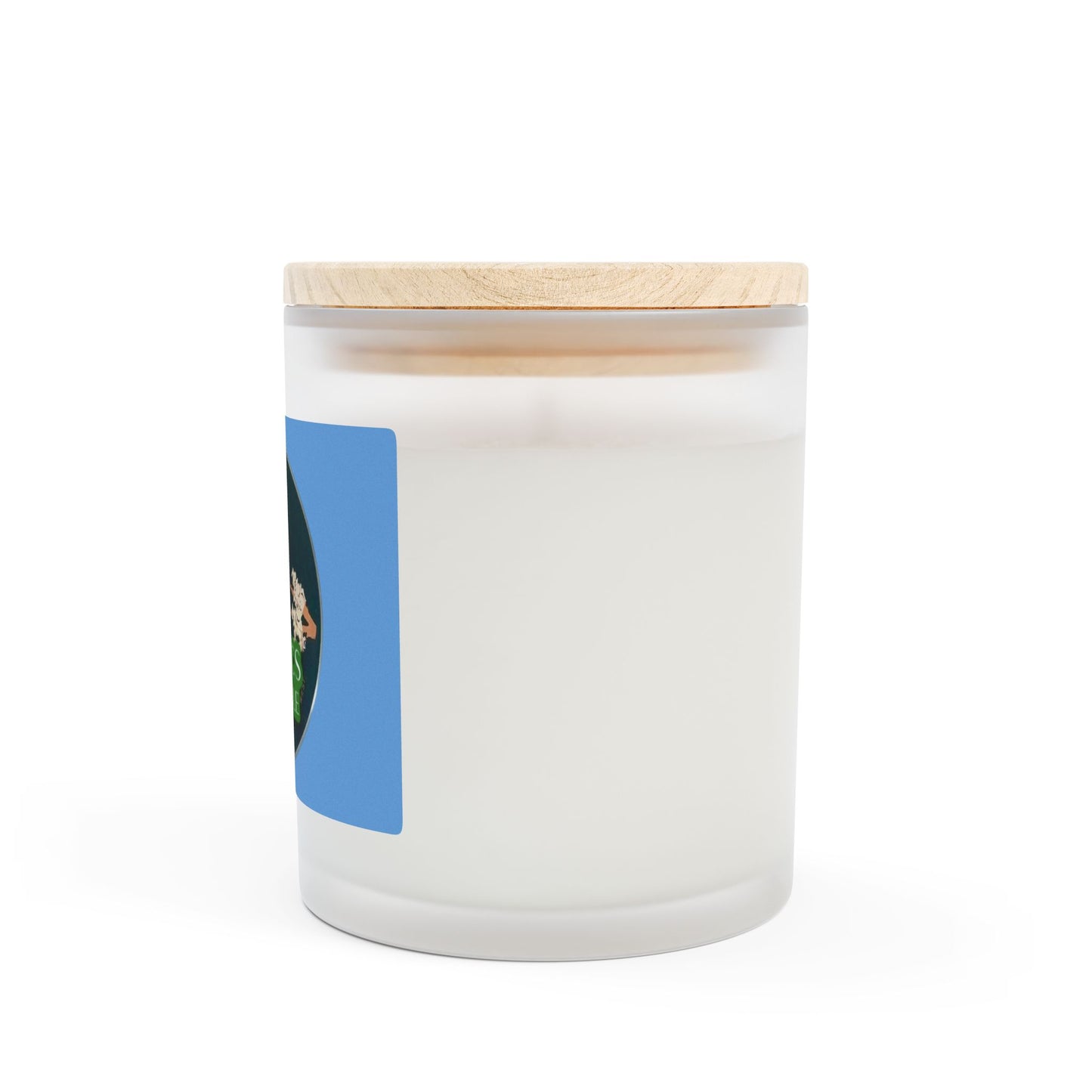 Frosted Glass Candle, 11oz - Two Brazilian Parrots, Lt Blue