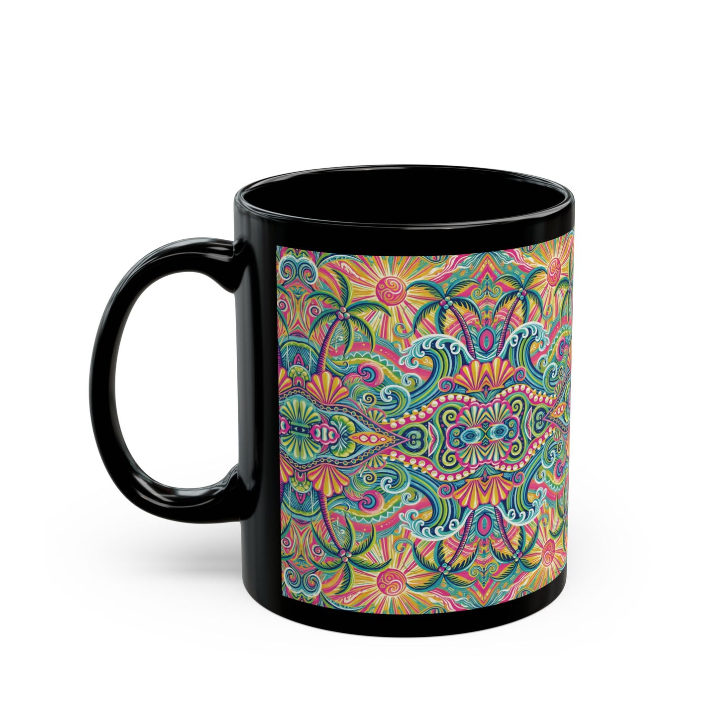 Black Coffee Mug - Kaleido Bay
