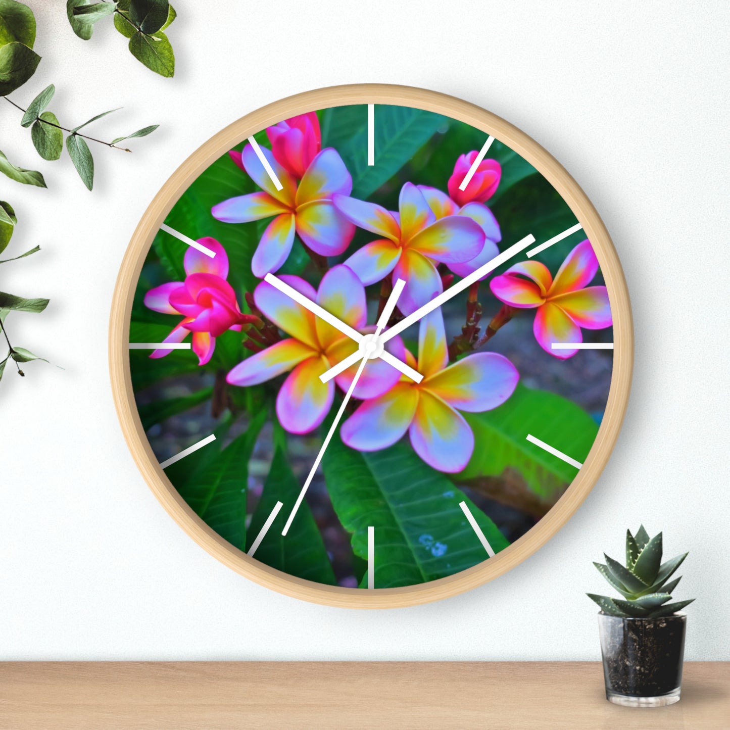 Tropical Hawaiian Flowers Wall Clock - Perfect for Garden Lovers