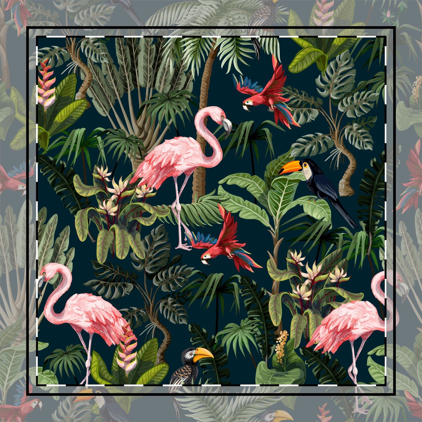 Midnight Rainforest Party Cotton Twill Napkin / 1 Piece, 2 Sizes