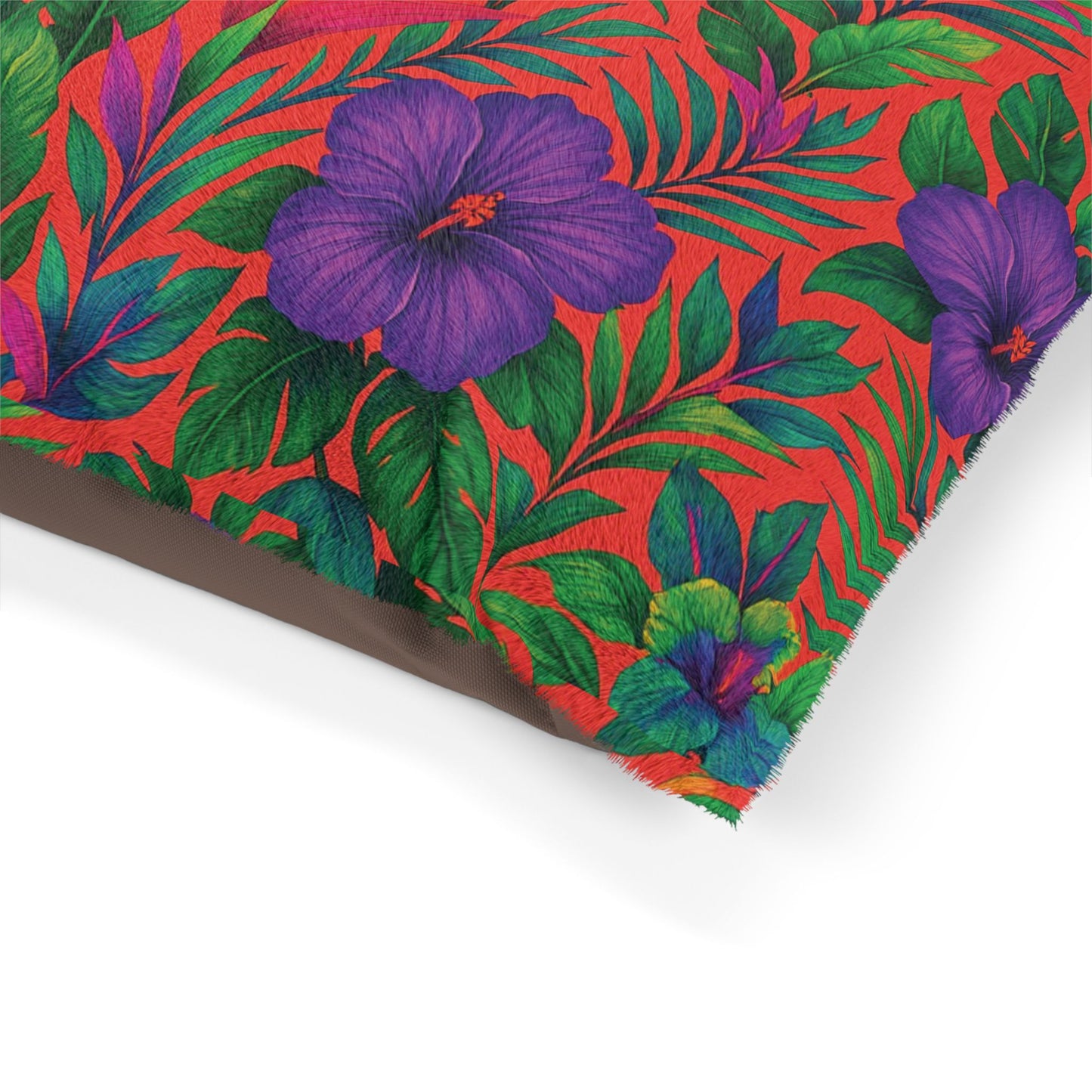 Pet Bed - Cozy and Fun Dog or Cat Bed for Tropical Lovers / Midnight Flower Coral