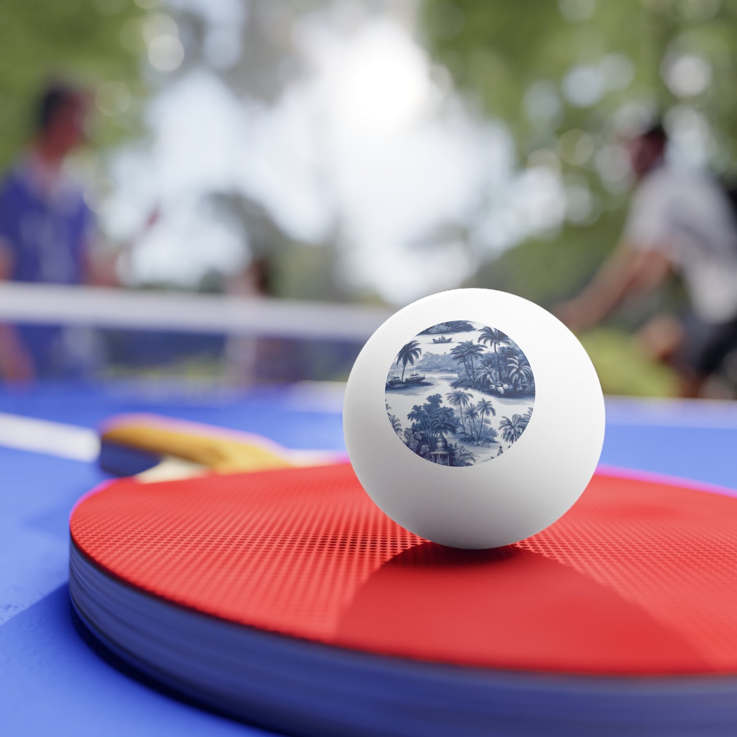 Tropical Paradise Ping Pong Balls - 6 Pack with Travel Toile Blue