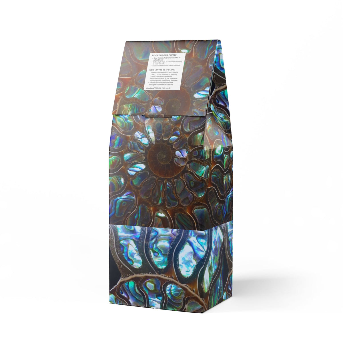 Black Coral Blend™ (Dark French Roast) Specialty Grade Craft Coffee / Ammonite and Abalone