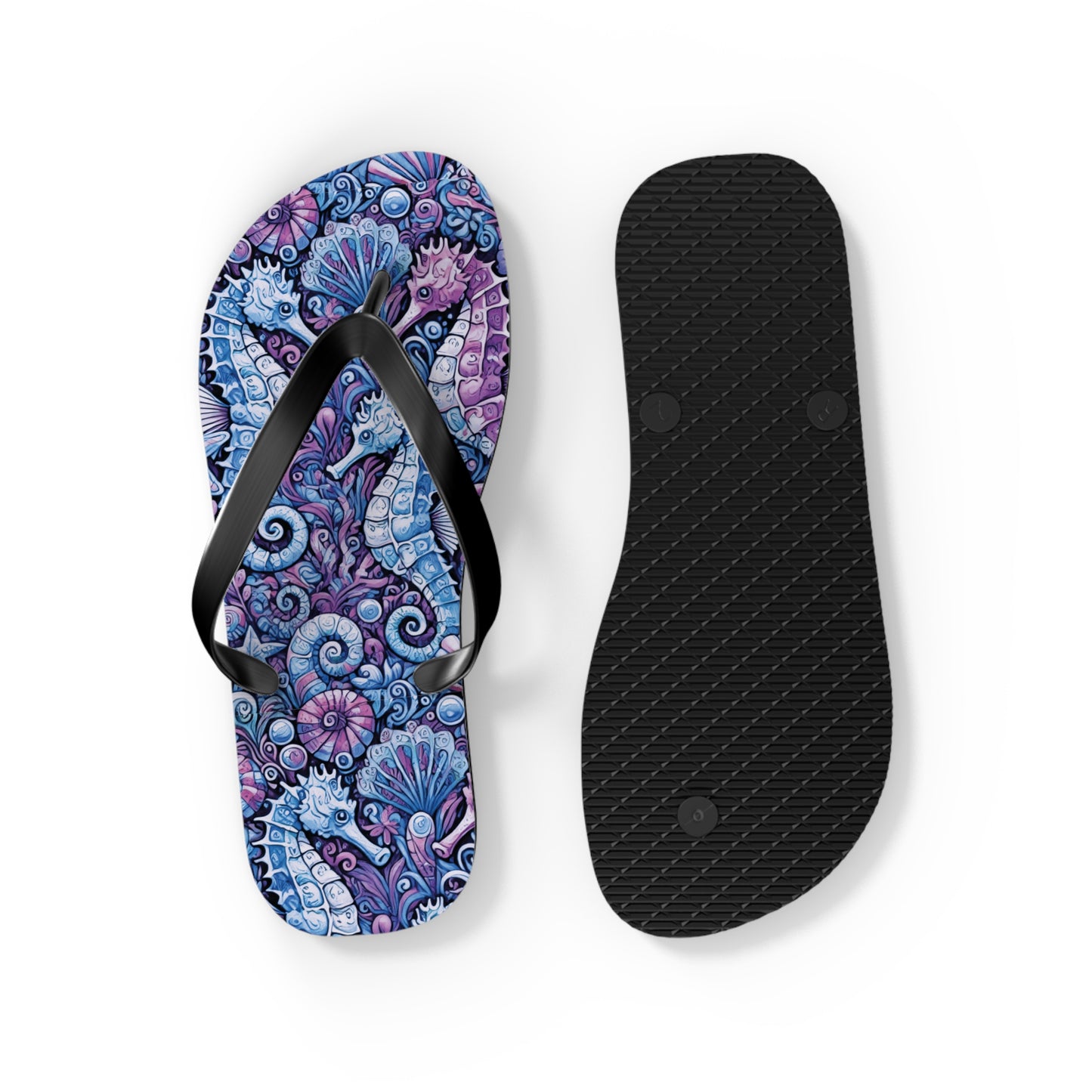 Flip Flops - Seahorses/Blue