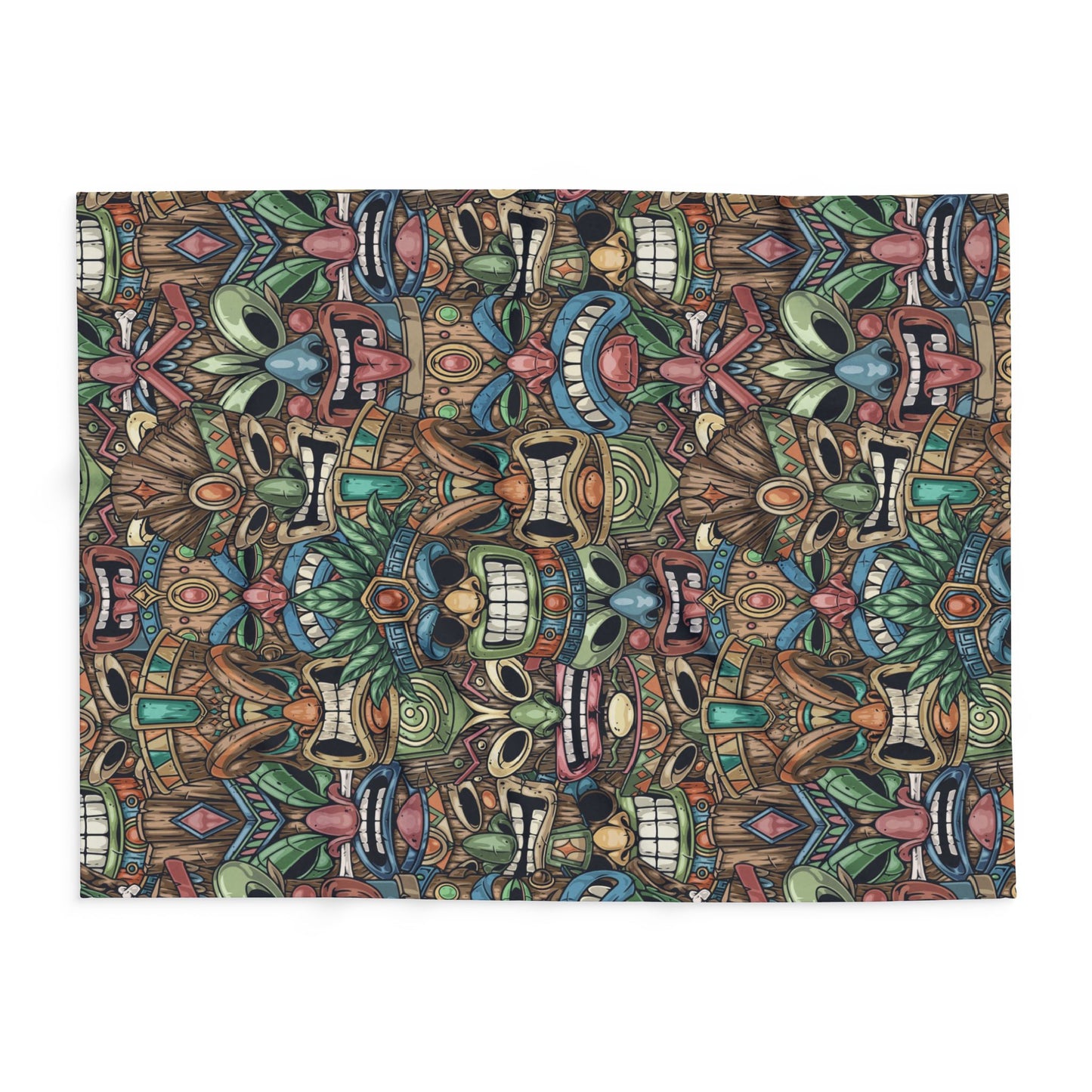 Tiki Legends Fleece Blanket - Colorful Tropical Design