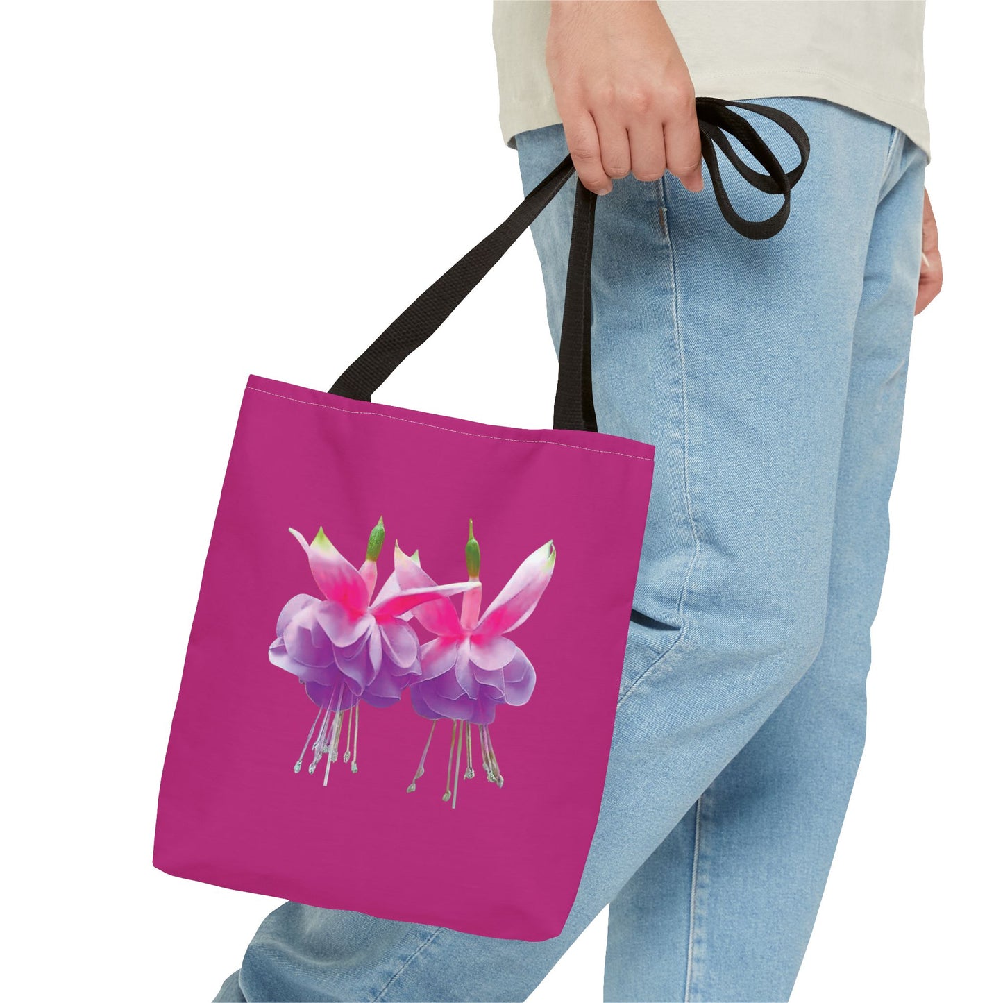 Tropical Real Two Fuchsias/Pink Tote Bag - 3 Sizes