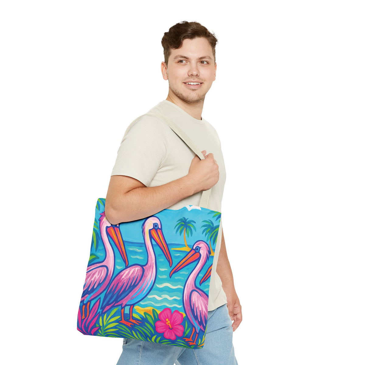 Beach Pelican Party Tote Bag - 3 Sizes