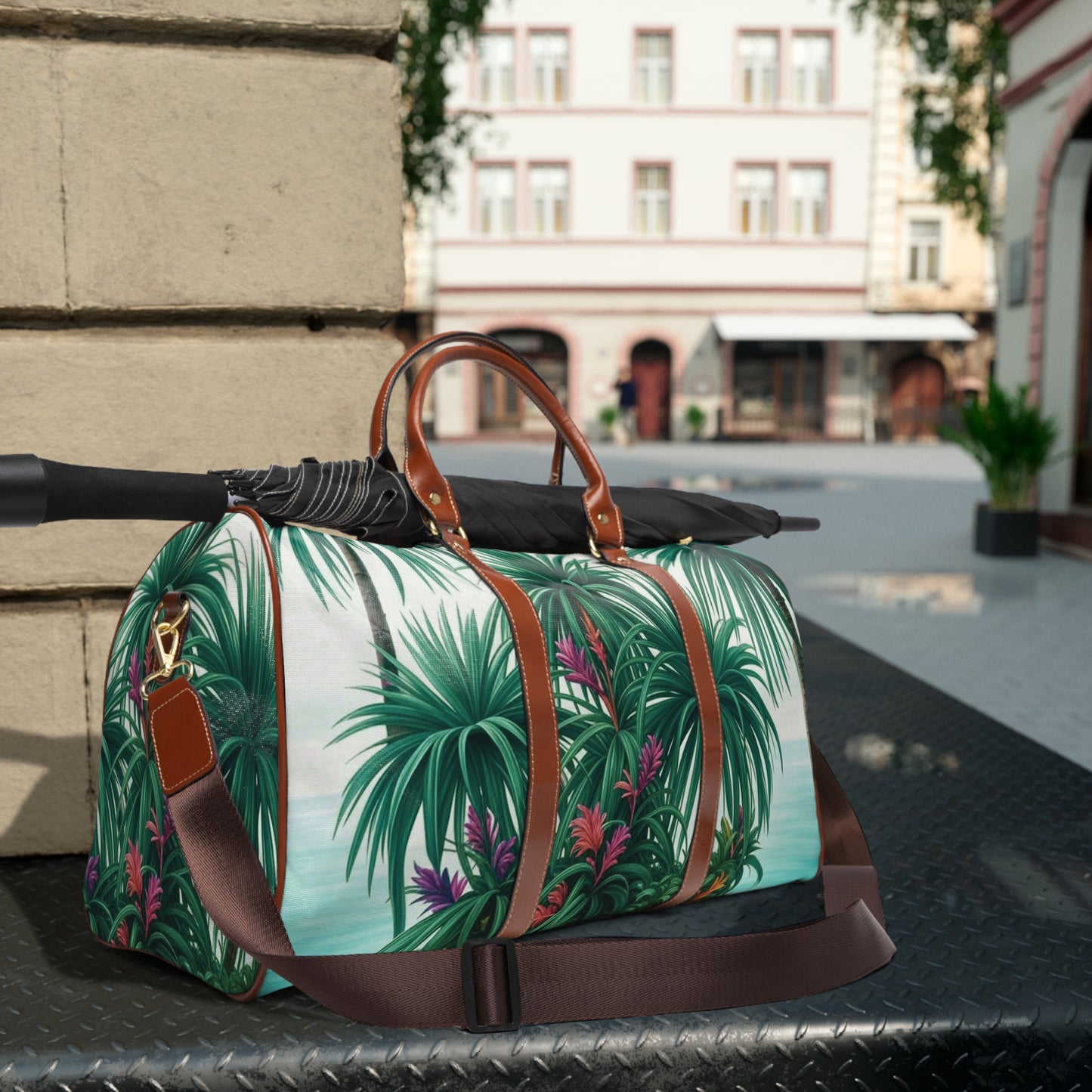 Tropical Waterproof Travel Bag - Perfect for Beach Getaways / Tiny Palm Island