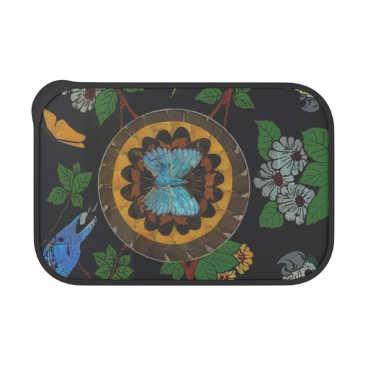 Bento Box with Utensils - Butterfly Wing Brazil Artwork