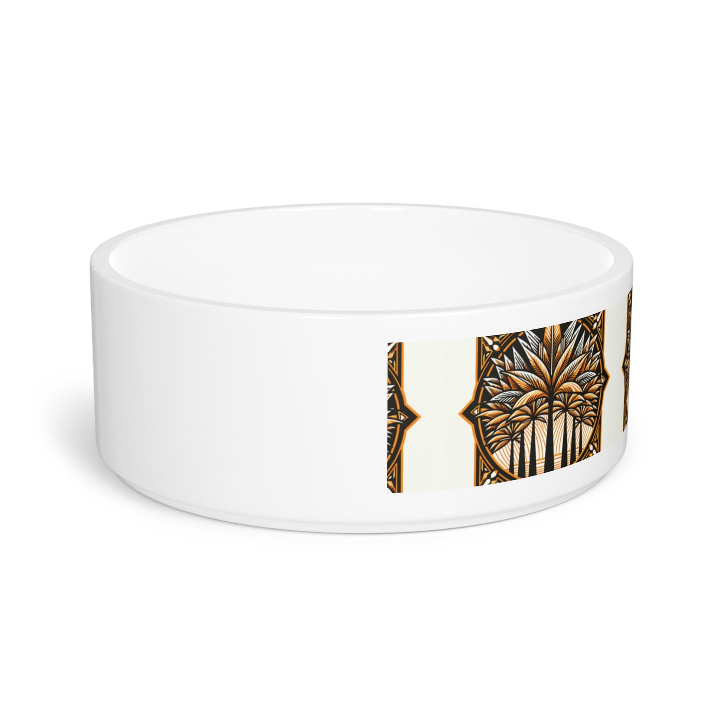 Pet Bowl, Deco Palm Trees, Cinnamon