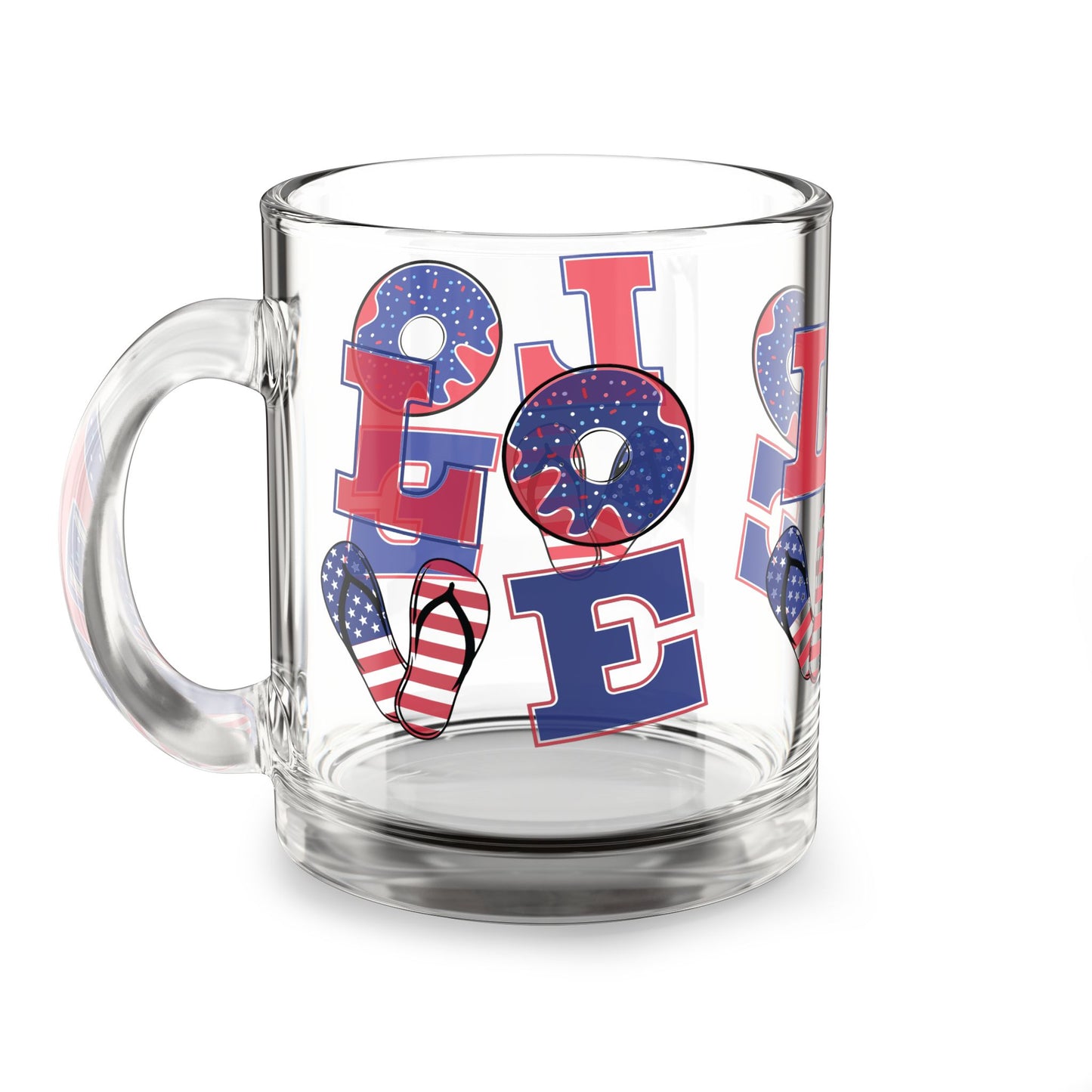 Tropical Glass Mug - 10oz Coffee Cup / Summer Love