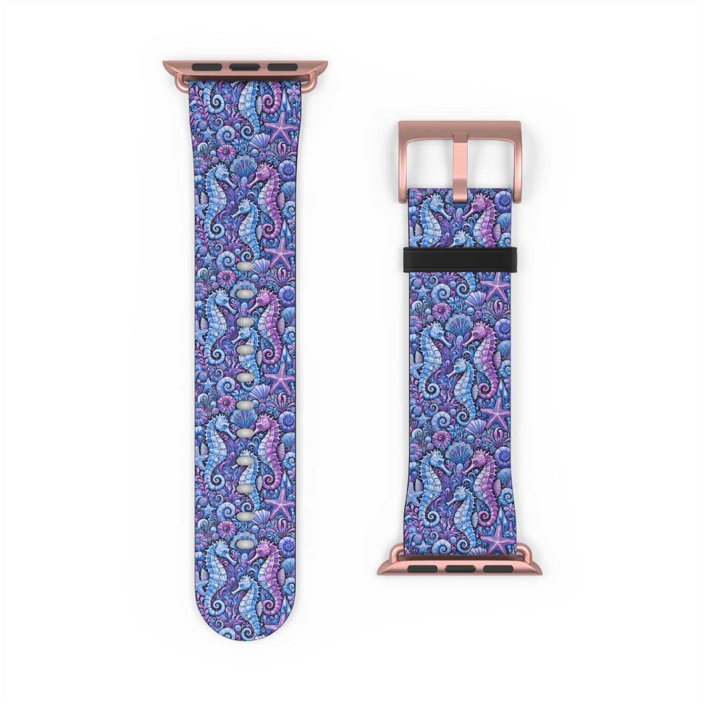 Apple Watch Band - Tropical Seahorse Trio, Blue