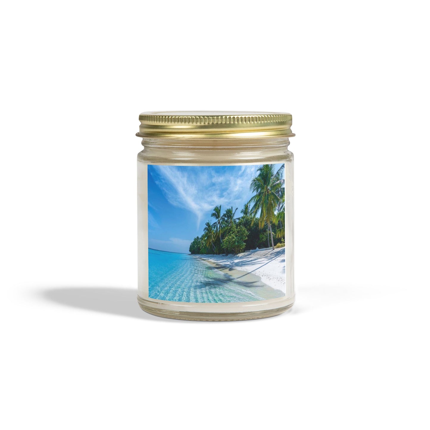 Scented Candles, Coconut Apricot Wax (4oz, 9oz) - Calming Private Beach