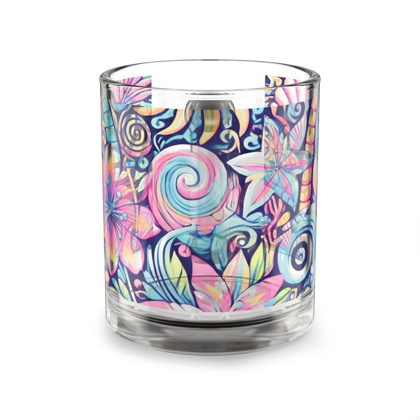 Tropical Glass Mug - 10oz Coffee Cup / Happy Tropics