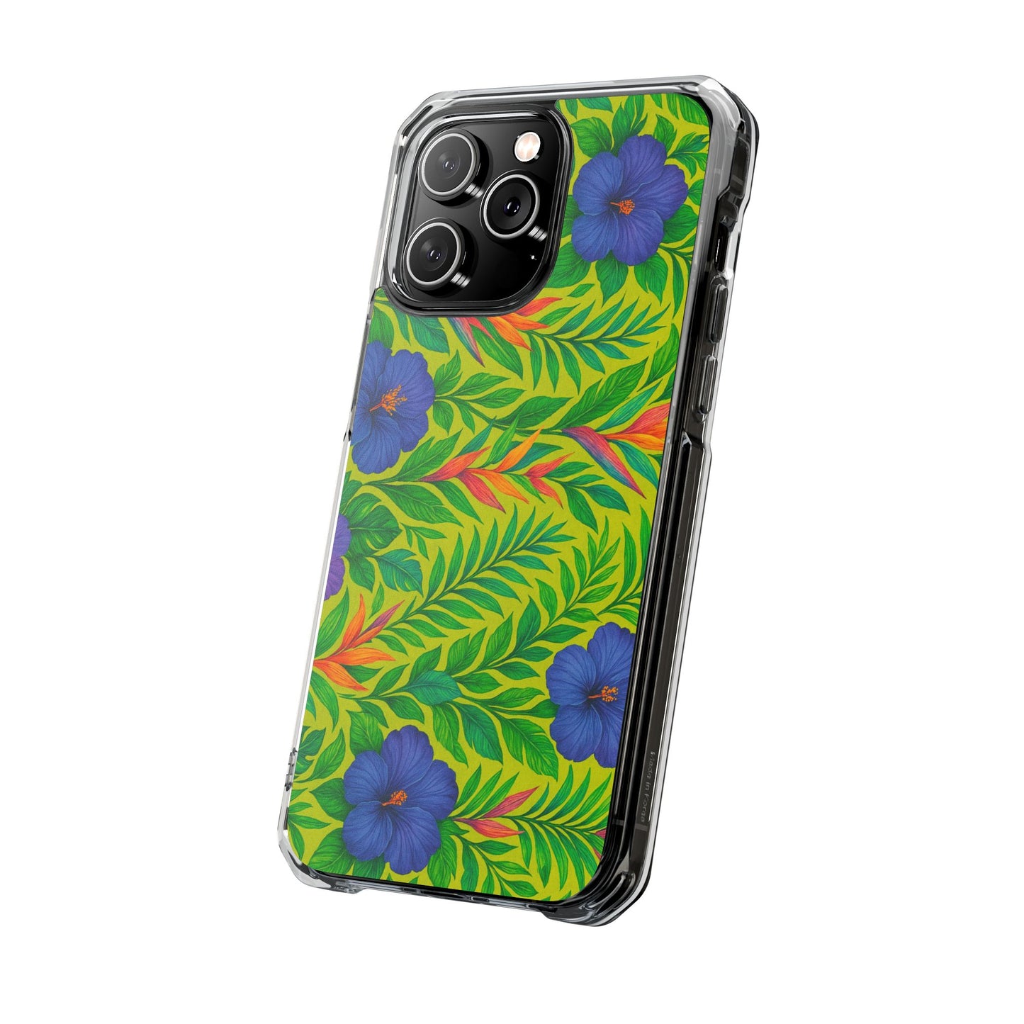 Midnight Flower Lime Magnetic Clear Phone Case, Many Models
