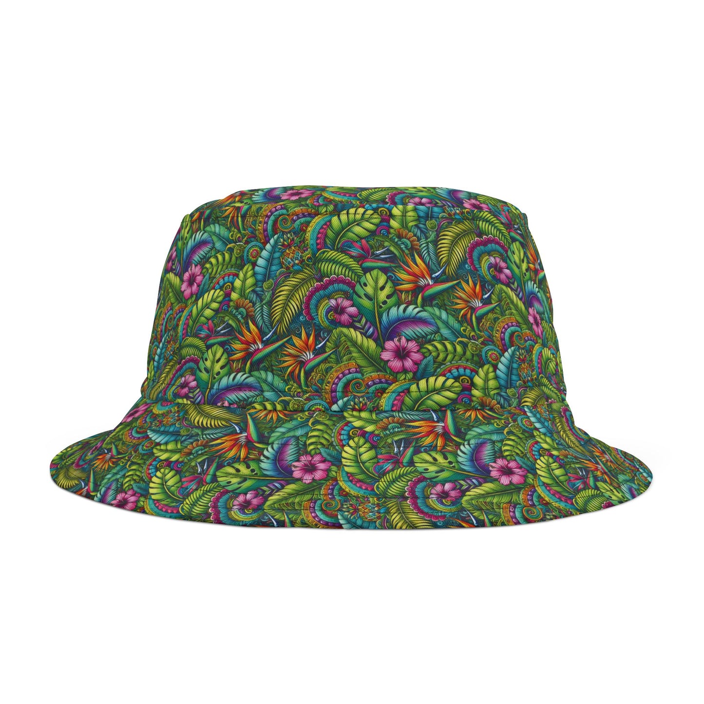Tropical Polyester Bucket Hat, 2 Sizes - Rainforest Blooms