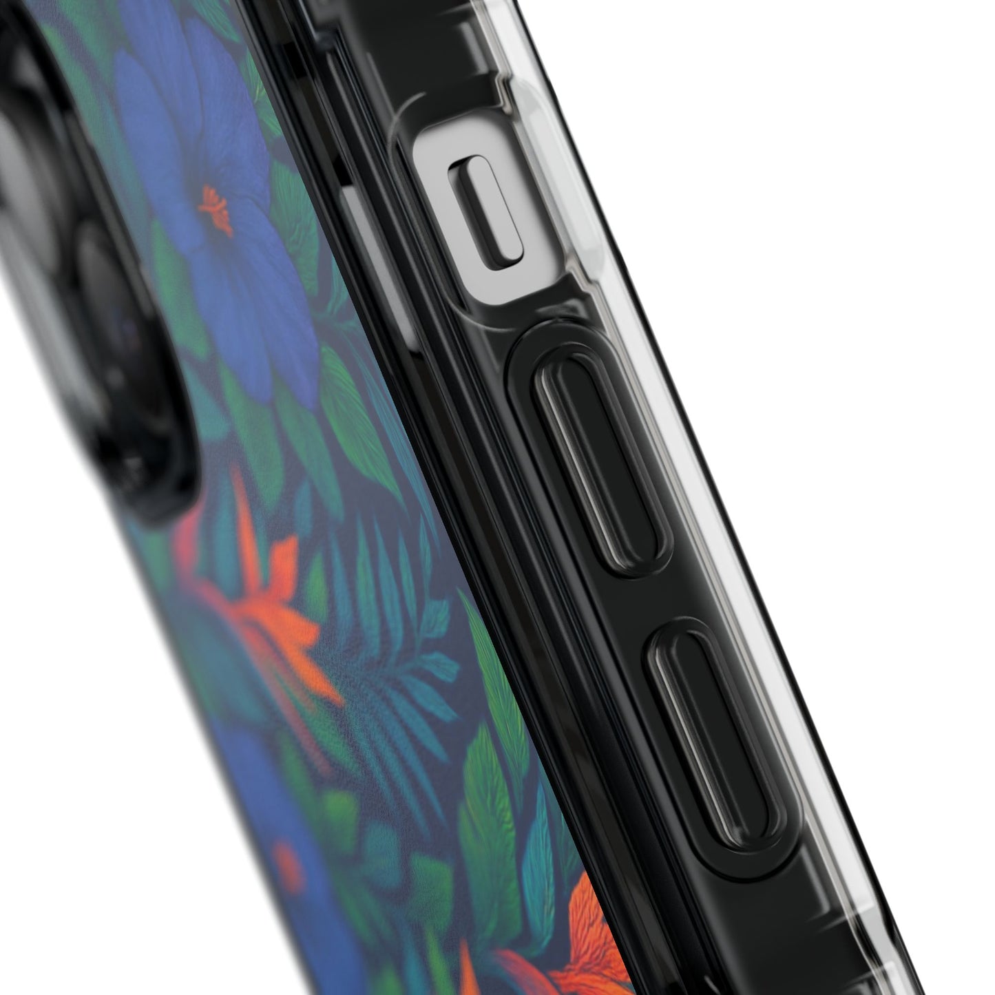 Midnight Flower Navy Magnetic Clear Phone Case, Many Models