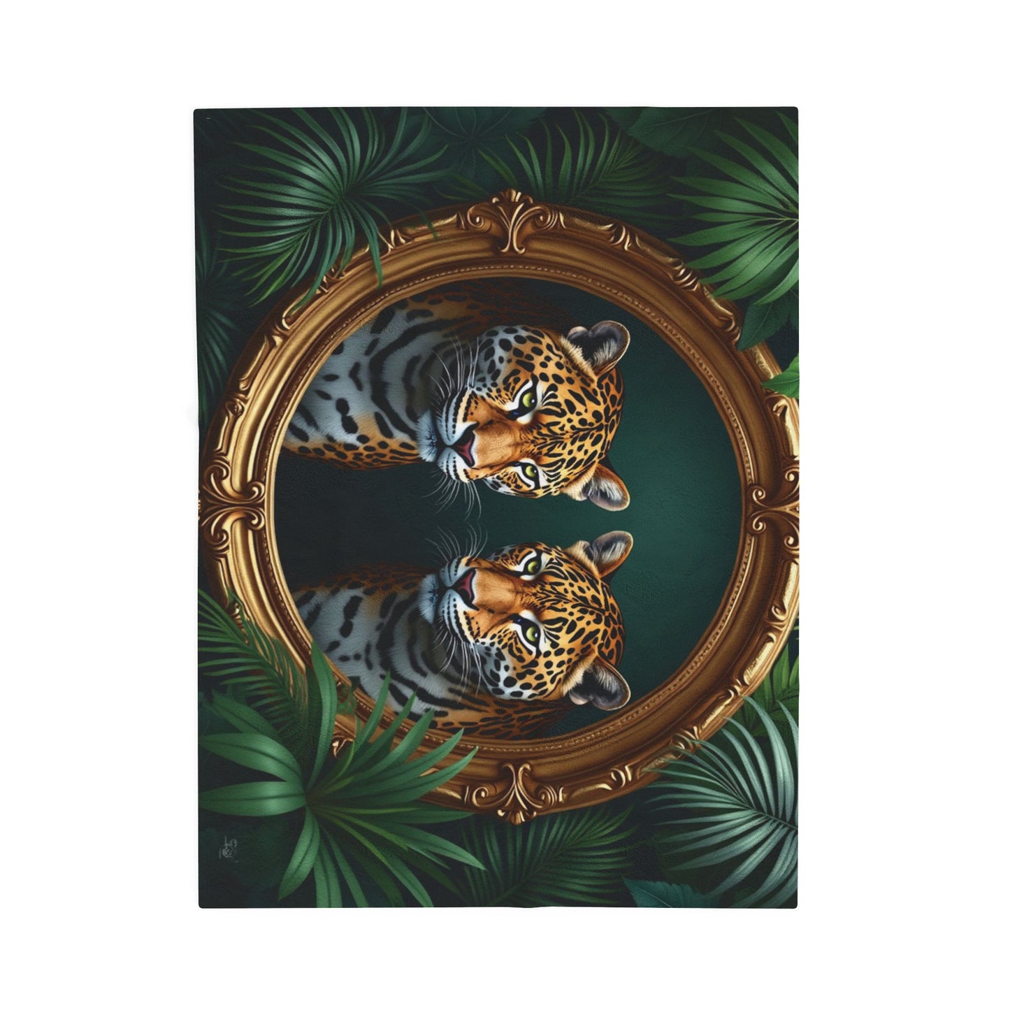 Tropical Framed Jaguars Velveteen Plush Blanket - Cozy Home Decor for Big Cat Lovers