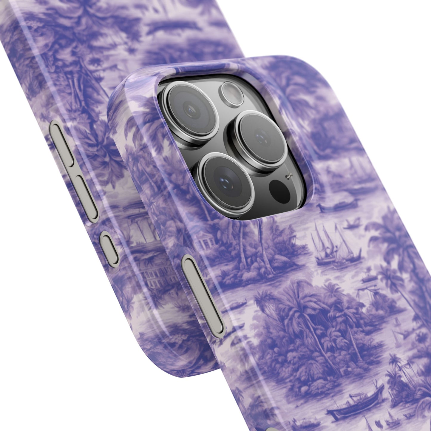 Slim Phone Cases - Tropical Toile #1, purple