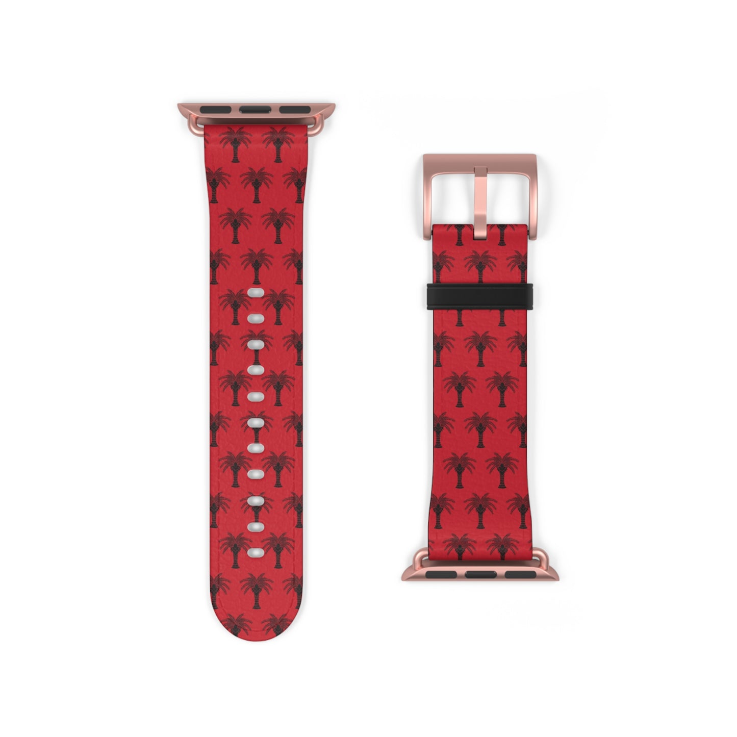 Apple Watch Band - Art Deco Palm, Repeat Dark Red