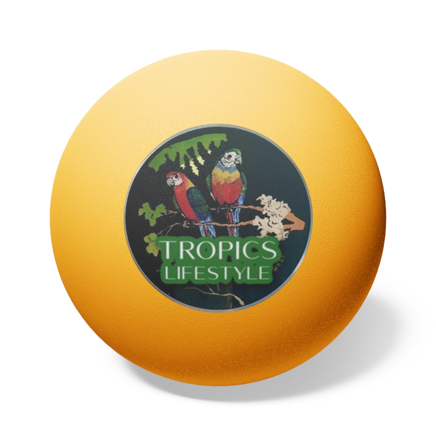 Tropical Paradise Ping Pong Balls - 6 Pack with Mid-Century Octopus/Orange