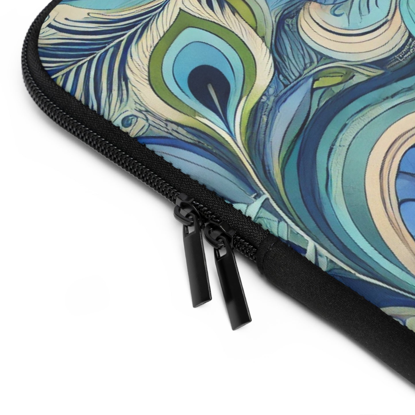Tropical Laptop Sleeve, 5 Sizes - Perfect for Beach Lovers & Students / Feather Currents Blue